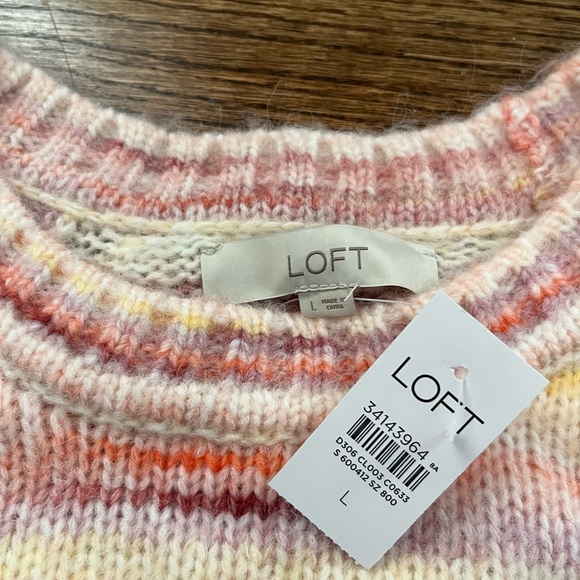 NWT LOFT Spacedye Raglan Sweater - Picture 4 of 4